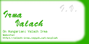 irma valach business card